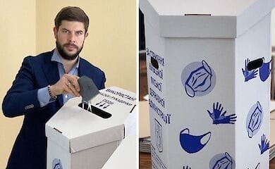 В Киеве показали, как будут выглядеть контейнеры для сбора использованных масок