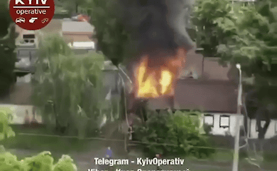 В Киеве сгорел деревянный ресторан