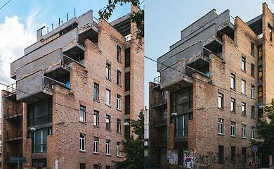 У здания на Рейтарской отпал балкон