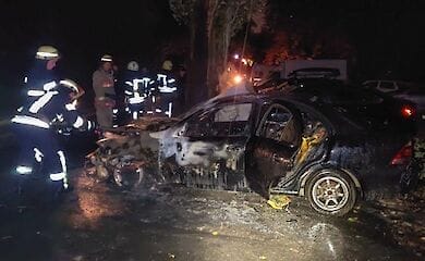 В Киеве на бульваре Вацлава Гавела сгорели автомобили