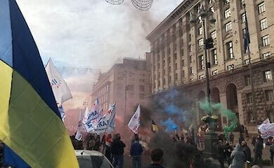 Движение на Крещатике перекрыто из-за акции протеста