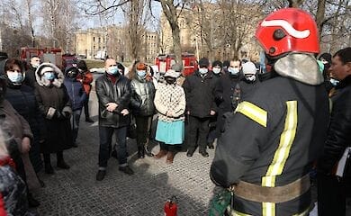 В Киеве в вузе «тушили» пожар