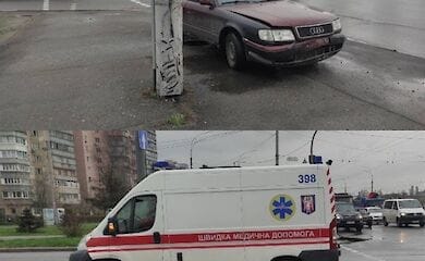 В Киеве на Левом берегу произошло ДТП: авто врезалось в скорую