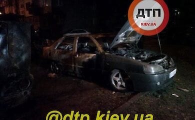 В Киеве на Нивках сгорели два авто
