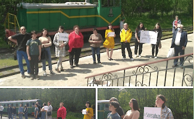 Протестующие: &laquo;Укрзализныця&raquo; не хочет, чтобы Луцкая детская железная дорога работала