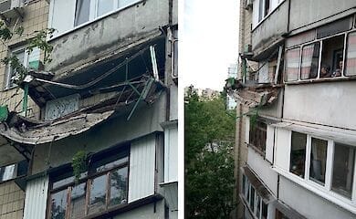 У Києві на Харківському масиві обвалився балкон