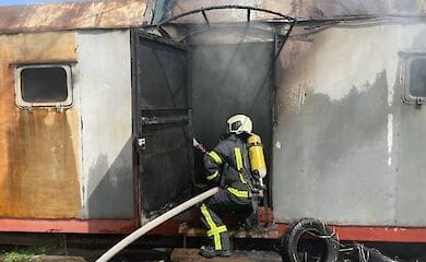 Пожар в Киеве: горел строительный вагончик