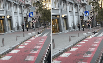 В центре Киева девушка устроила стриптиз-танцы