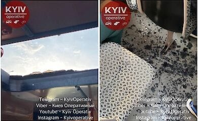 В Киеве в маршрутке на пассажиров рухнуло стекло