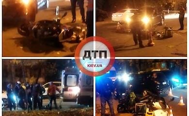 В Киеве ДТП: авто переехало мопед