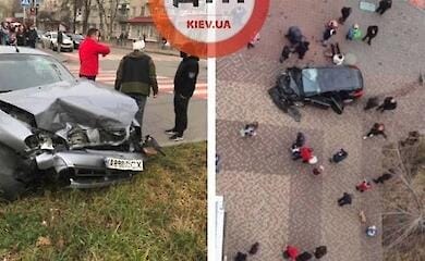 Под Киевом авто после столкновения сбило прохожих (фото)