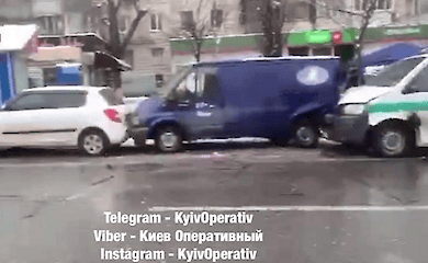 У Києві сталася масштабна ДТП за участю п'яти авто (відео)