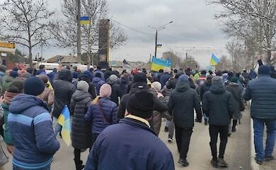 В Мелитополе люди вышли на митинг против оккупантов