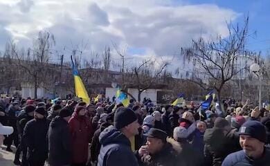 Жителі Нової Каховки вийшли проти окупантів