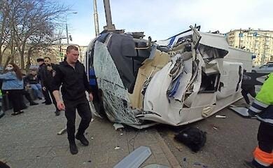 У Москві перекинувся автозак, який віз арештованих на антивоєнній акції