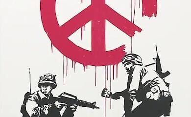 Картину Бэнкси «CND Soldiers» продали на благотворительном аукционе за £81,000