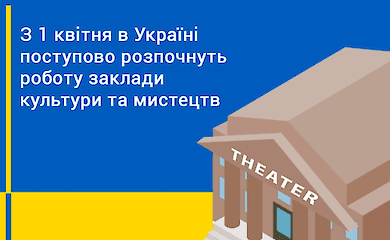 З 1 квітня почнуть працювати заклади культури та мистецтв