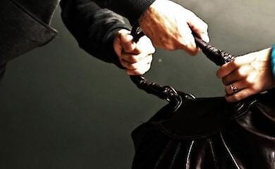 Грабитель вырвал у женщины из рук сумку, но убегая, споткнулся и упал возле полицейских