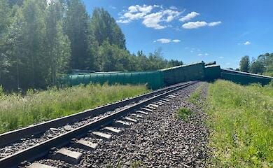 Вагони вантажного поїзда зійшли з рейок у Псковській області
