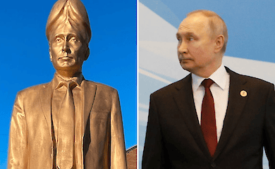 В Британии поставили памятник Путину, у которого вместо головы - член