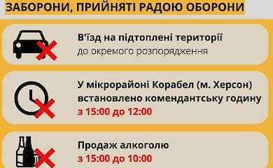 Для стабілізації ситуації в Херсонській області ввели низку заборон і збільшили комендантську годину 