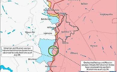 28 липня українські захисники просунулися вперед під Бахмутом