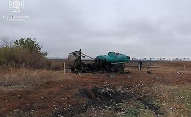 У Харківській області на ворожій міні підірвався бензовоз