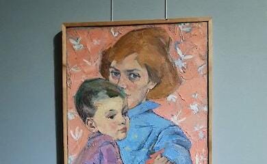 Автопортрет з сином, 1980 рік