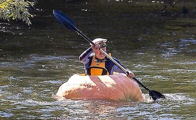 Австралією зробив із гігантського гарбуза човен