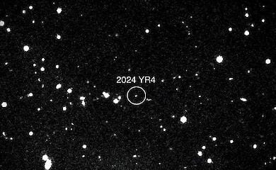 На цій роздатковій фотографії, наданій НАСА, зображено астероїд 2024 YR4, який, на думку вчених, має невелику ймовірність зіткнутися із Землею наприкінці 2032 року.