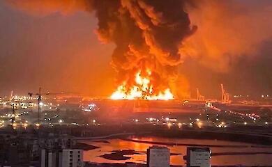 Пожежа в іракському місті Ербіль після атак Ірану
