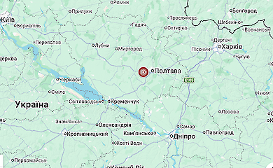 Карта с указанием, где зафиксировано землетрясение 22 сентября
