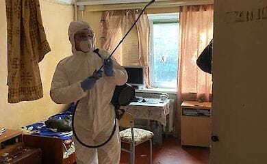 У Києві провели дезінфекцію одного з гуртожитків