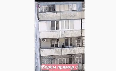 Хроники карантина: запорожанка гуляла с ребенком на балконе (видео)